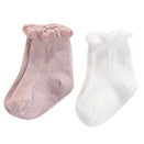 Ma Mer Frilly Crew Socks - Mist and White