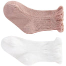 Ma Mer Frilly Crew Socks - Mist and White