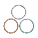 Mushie Pearl Teether Bracelet - Lilac, Cyan, Soft Peach