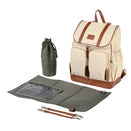 OiOi Canvas/Leather Nappy Backpack - Natural/Terracotta