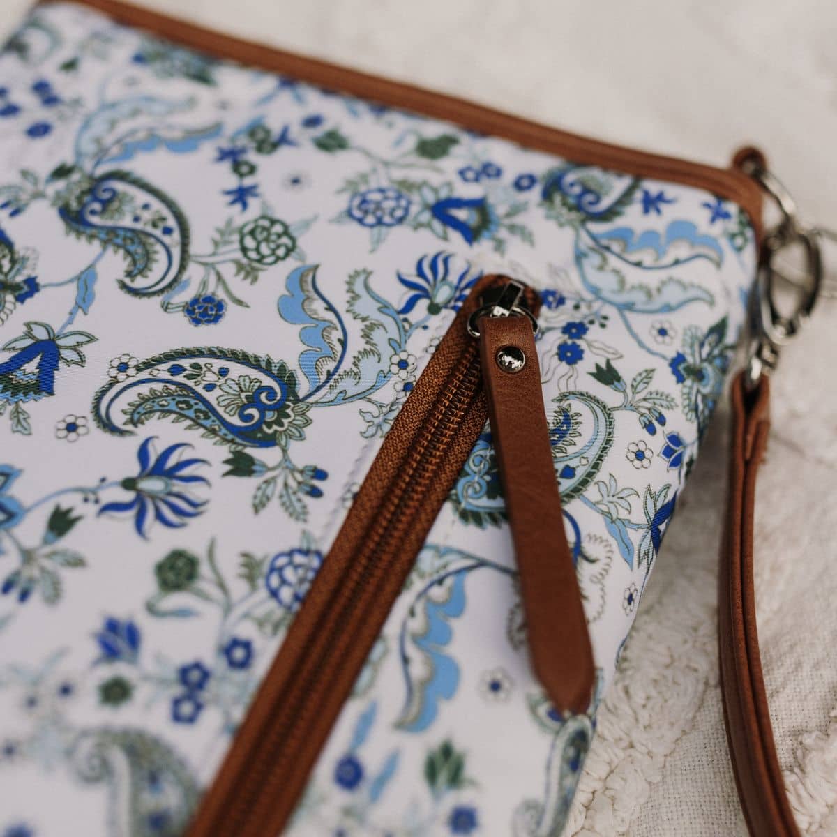 OiOi Change Mat Clutch - Blue Paisley/Tan