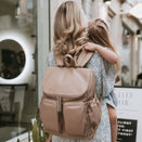 OiOi Faux Leather Nappy Backpack - Oat Dimple