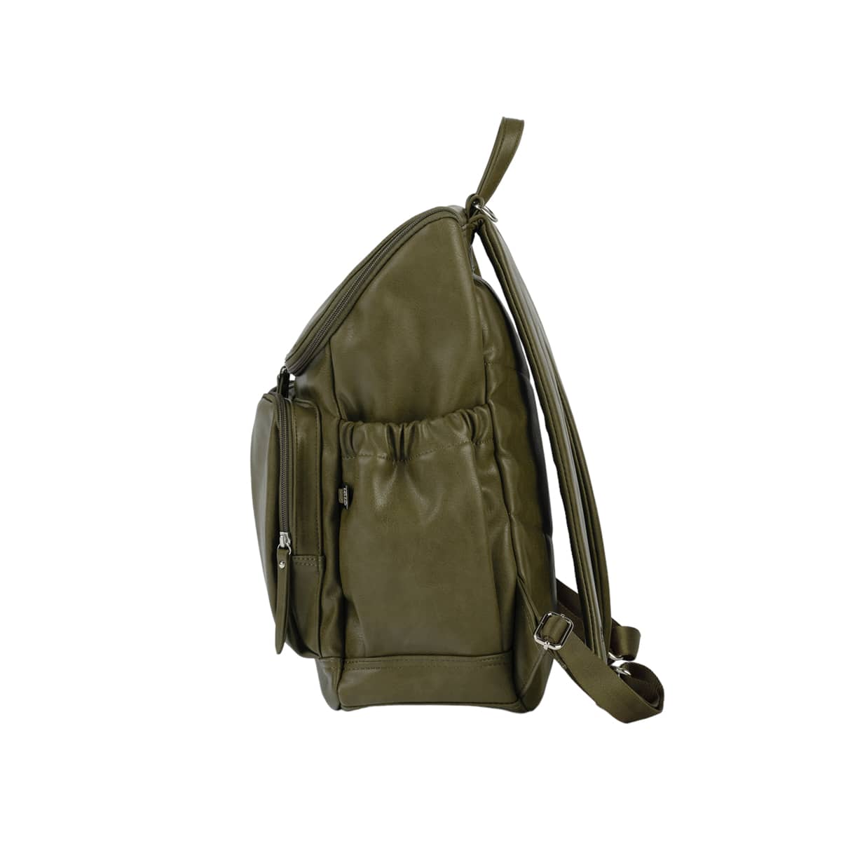 OiOi Faux Leather Nappy Backpack - Olive