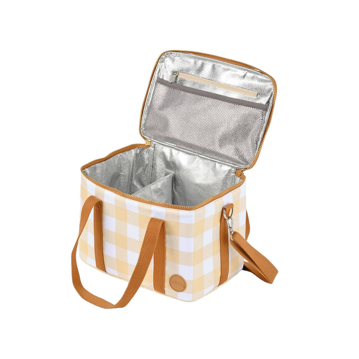 OiOi Maxi Insulated Lunch Bag - Beige Gingham