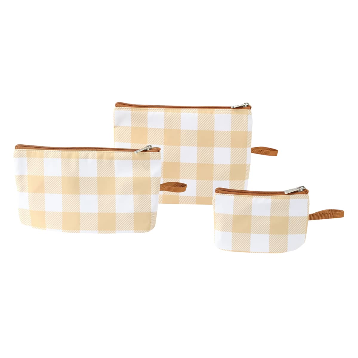 OiOi Packing Pouch Trio - Gingham Beige