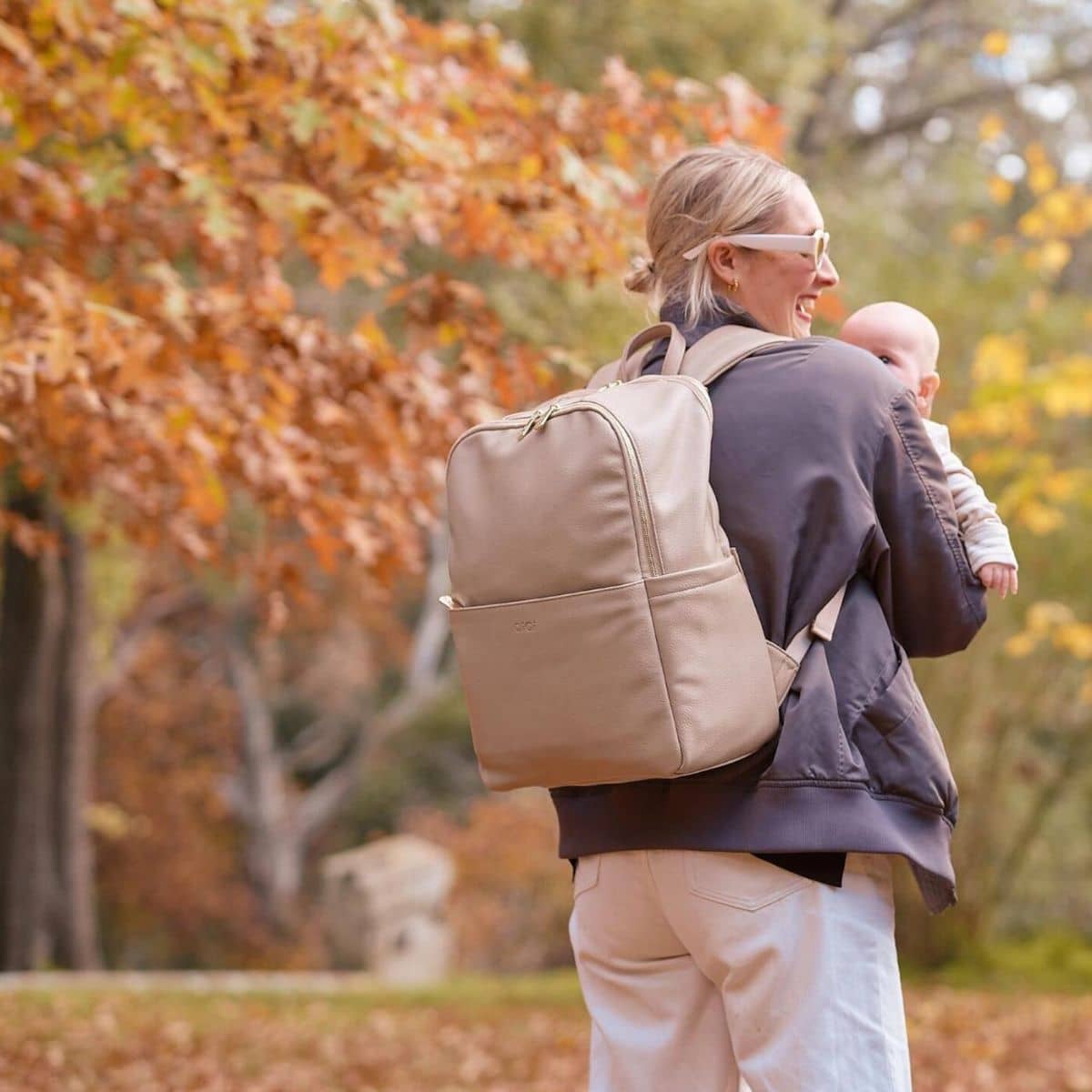 OiOi Vegan Leather Multitasker Nappy Backpack - Oat