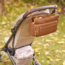 OiOi Vegan Leather Multitasker Pram Caddy - Chestnut