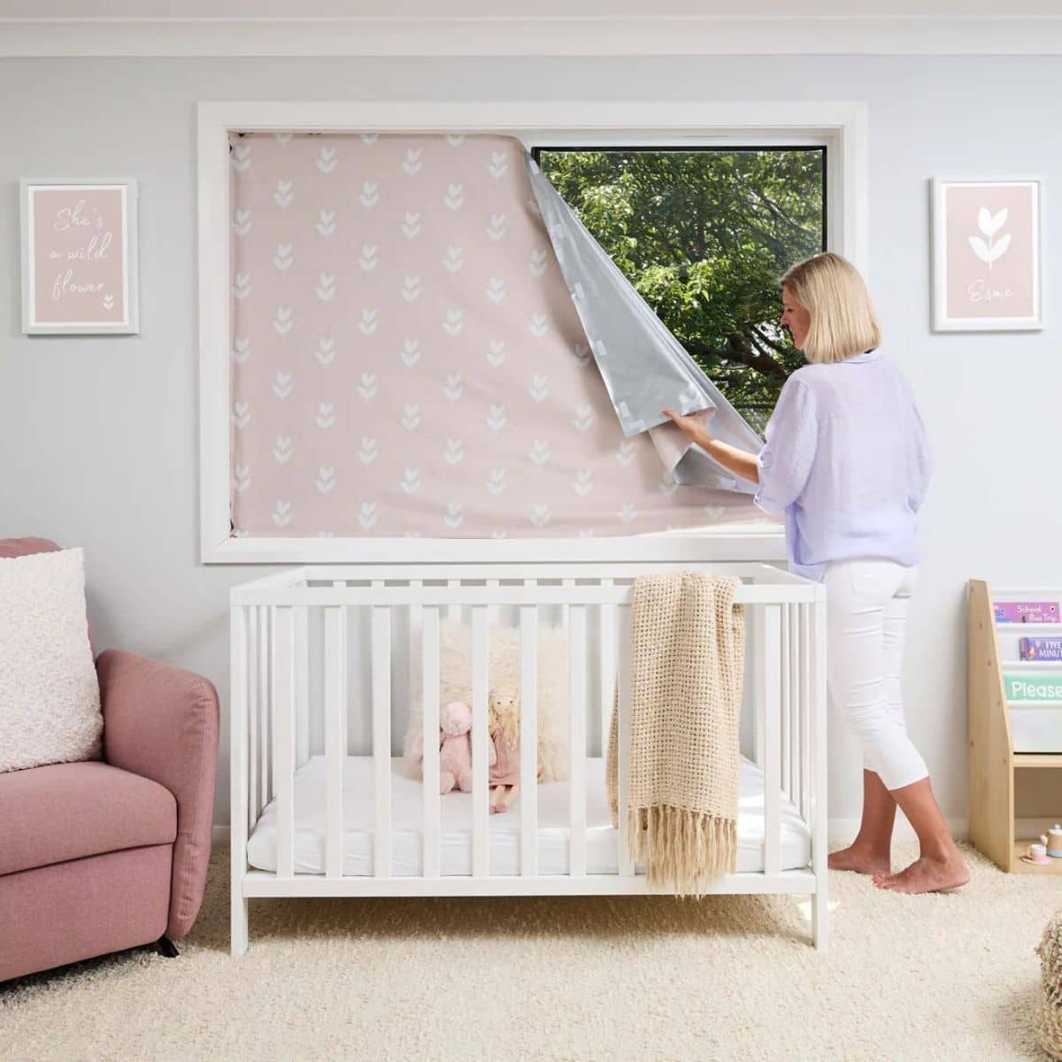 Porta Fox Cut to Size Blackout Blind - Petal Pink