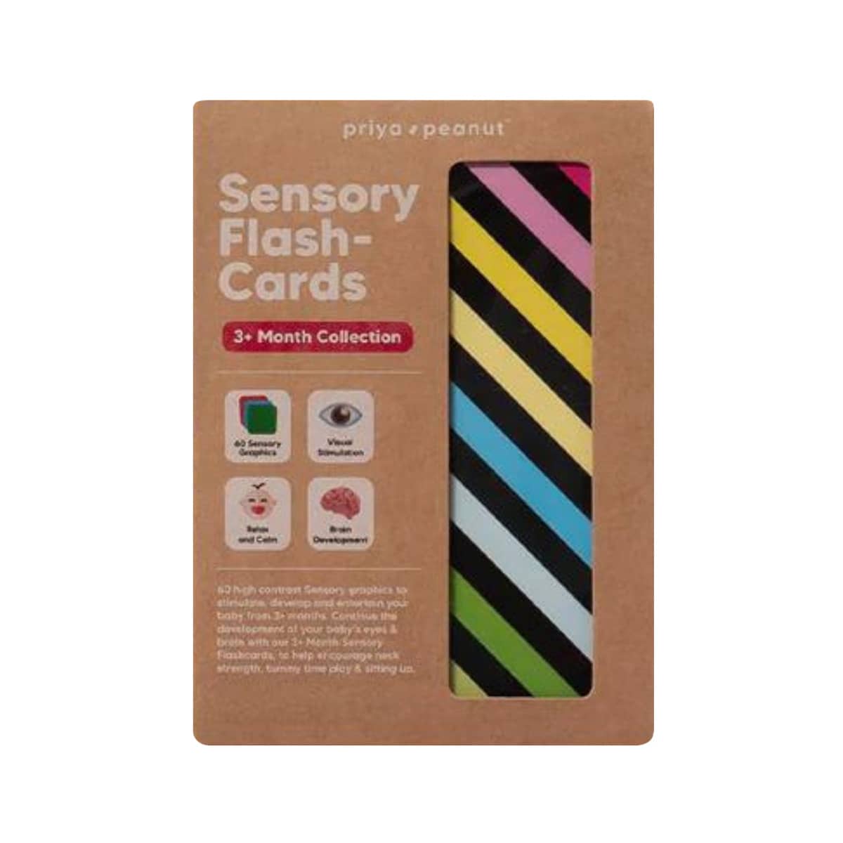 Priya & Peanut Baby High Contrast Sensory Flash Cards - Colourful