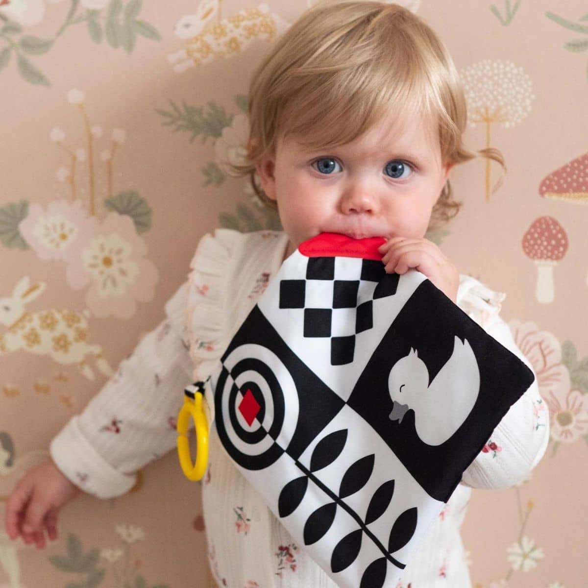 Priya & Peanut Baby Sensory Crinkle Square - Black + White