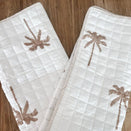 Seaka Boo Baby Quilt / Play Mat - Light Kantha Style - Nude Palm Tree