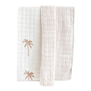 Seaka Boo Baby Quilt / Play Mat - Light Kantha Style - Nude Palm Tree