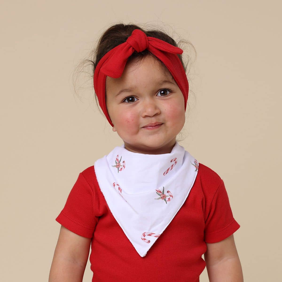 Snuggle Hunny Bandana Dribble Bib - Candy Cane Organic