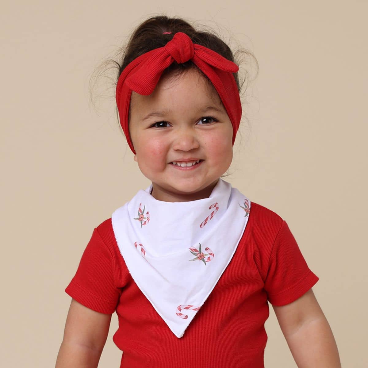 Snuggle Hunny Bandana Dribble Bib - Candy Cane Organic