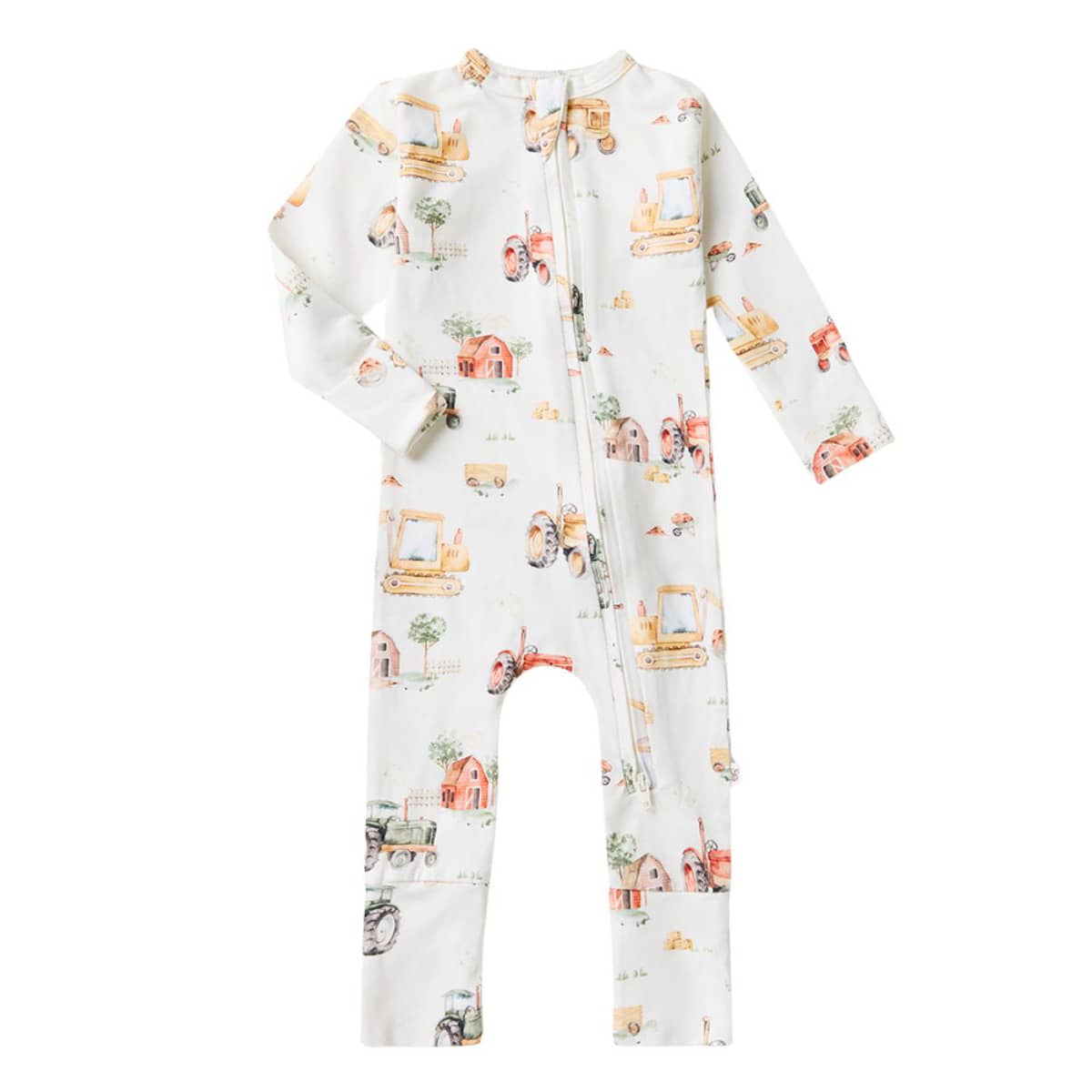 Snuggle Hunny Convertible Romper - Diggers & Tractors