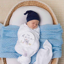 Snuggle Hunny Diamond Knit Organic Baby Blanket - Baby Blue