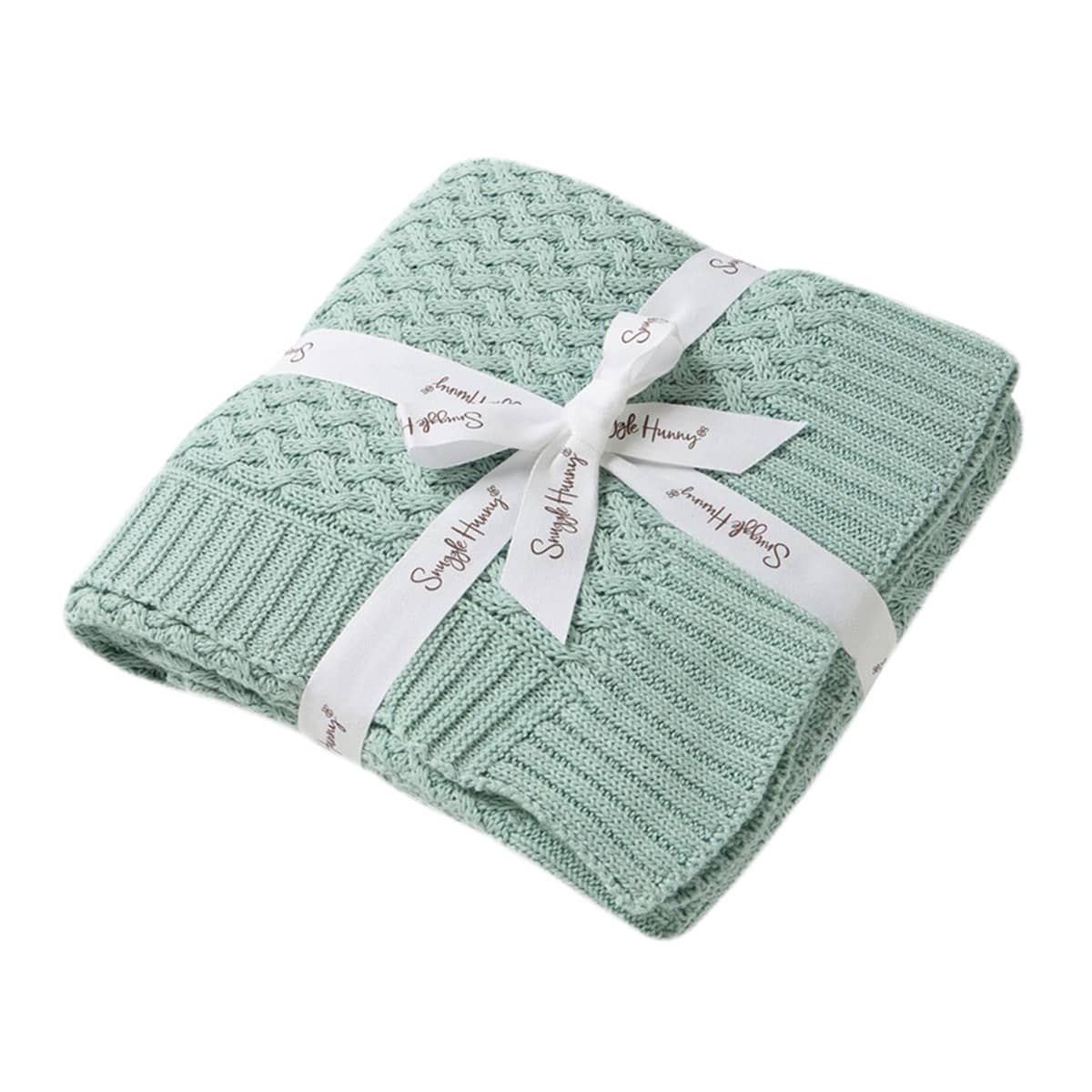 Snuggle Hunny Diamond Knit Baby Blanket - Sage