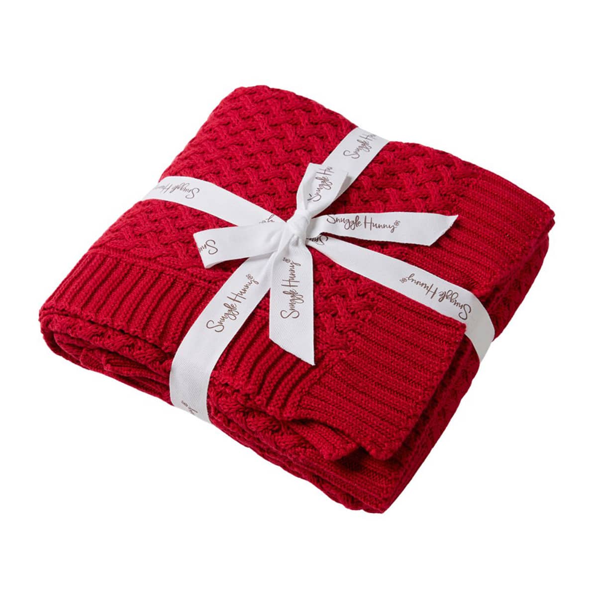 Snuggle Hunny Diamond Knit Organic Baby Blanket - Red