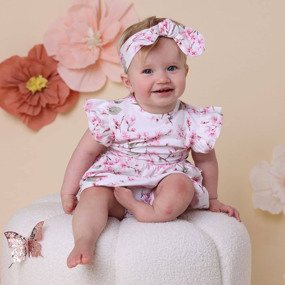 Snuggle Hunny Dress - Cherry Blossom Organic