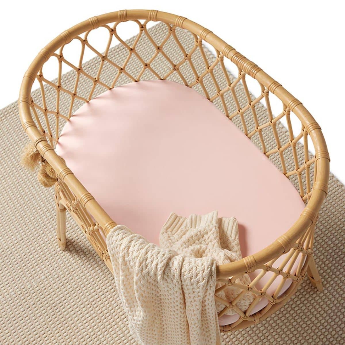 Snuggle Hunny Fitted Bassinet Sheet and Change Pad Cover - Baby Pink Organic