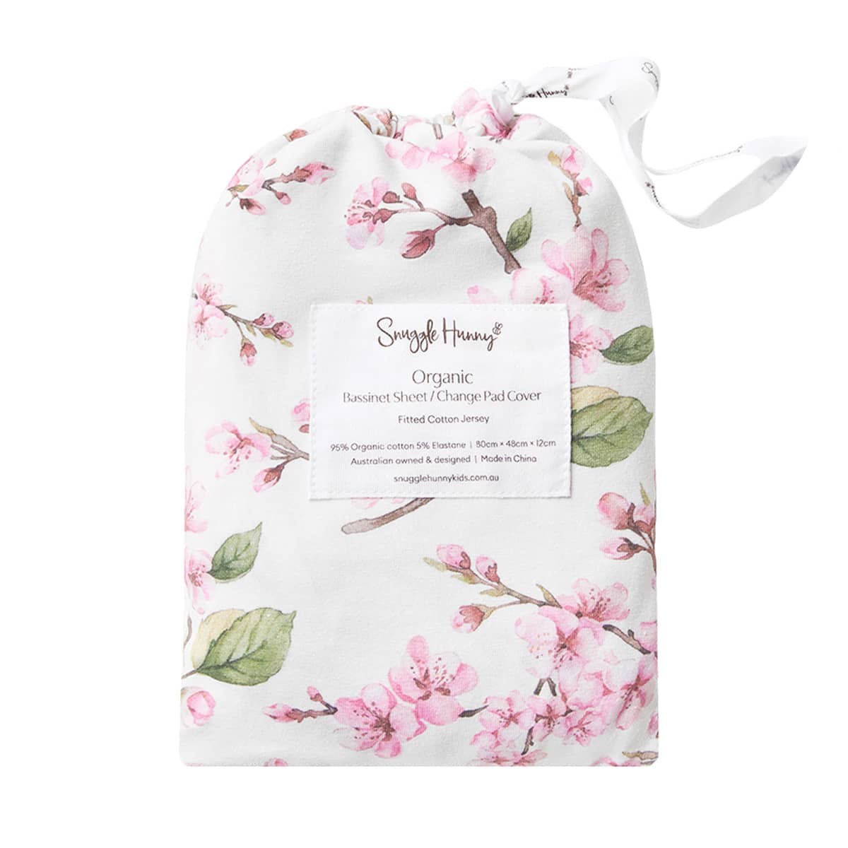 Snuggle Hunny Fitted Bassinet Sheet and Change Pad Cover - Cherry Blossom