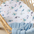 Snuggle Hunny Fitted Bassinet Sheet and Change Pad Cover - Ocean Organic