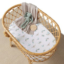 Snuggle Hunny Fitted Bassinet Sheet and Change Pad Cover - Turtle Organic