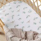 Snuggle Hunny Fitted Bassinet Sheet and Change Pad Cover - Turtle Organic