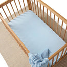 Snuggle Hunny Fitted Cot Sheet - Baby Blue Organic