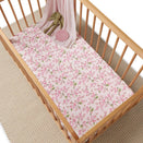 Snuggle Hunny Fitted Cot Sheet - Cherry Blossom Organic