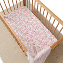 Snuggle Hunny Fitted Cot Sheet - Cherry Blossom Organic