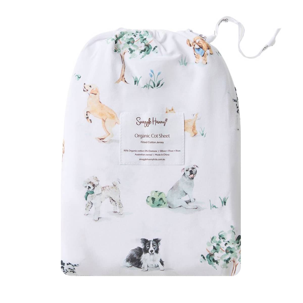 Snuggle Hunny Fitted Cot Sheet - Dog Park