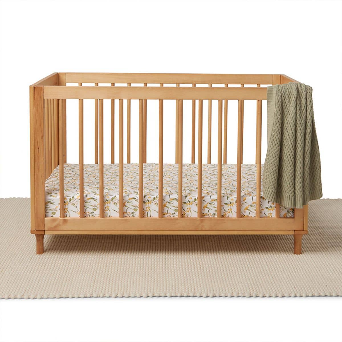 Snuggle Hunny Fitted Cot Sheet - Golden Wattle Organic