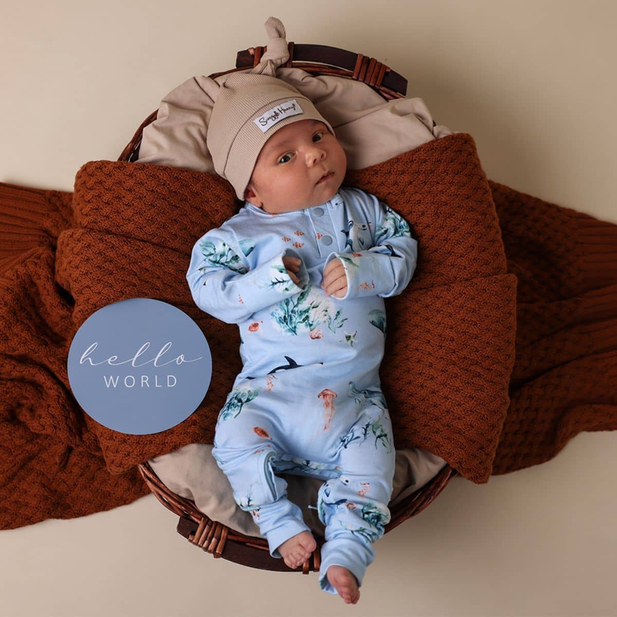 Snuggle Hunny Growsuit - Blue Ocean Organic