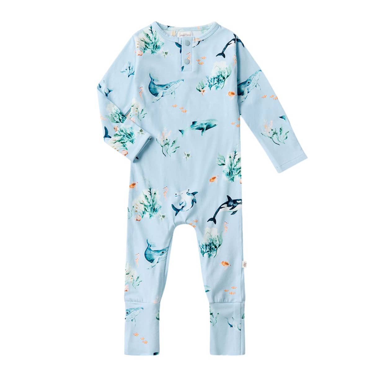 Snuggle Hunny Growsuit - Blue Ocean Organic