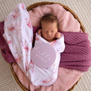 Snuggle Hunny Jersey Wrap with Matching Headwear - Coral Organic