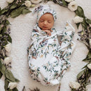 Snuggle Hunny Jersey Wrap with Matching Headwear - Eucalypt