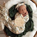 Snuggle Hunny Jersey Wrap with Matching Headwear - Golden Wattle Organic