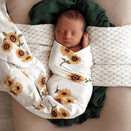 Snuggle Hunny Jersey Wrap with Matching Headwear - Sunflower Organic