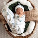 Snuggle Hunny Jersey Wrap with Matching Headwear - Turtle Organic