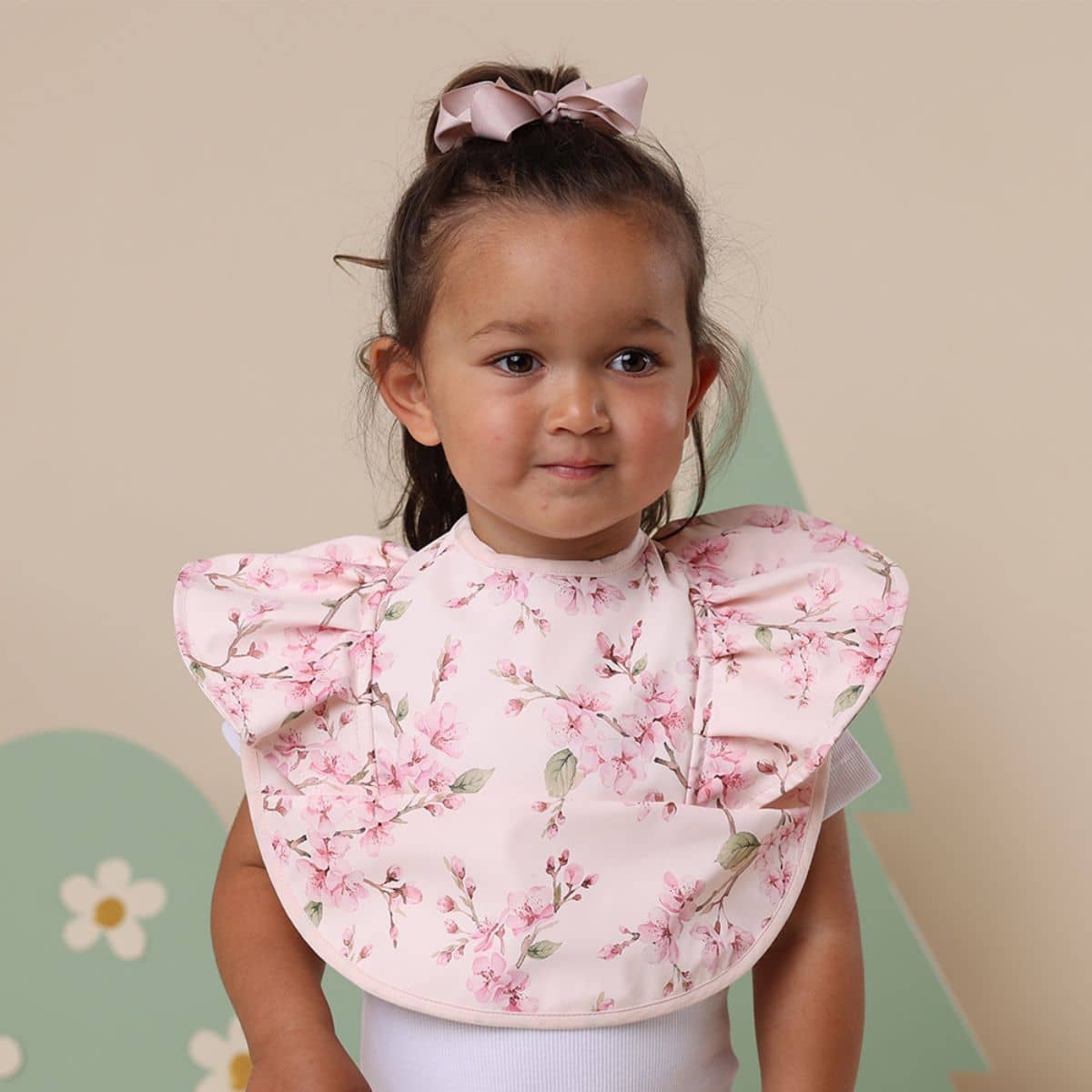 Snuggle Hunny Waterproof Snuggle Bib with Frill Cherry Blossom