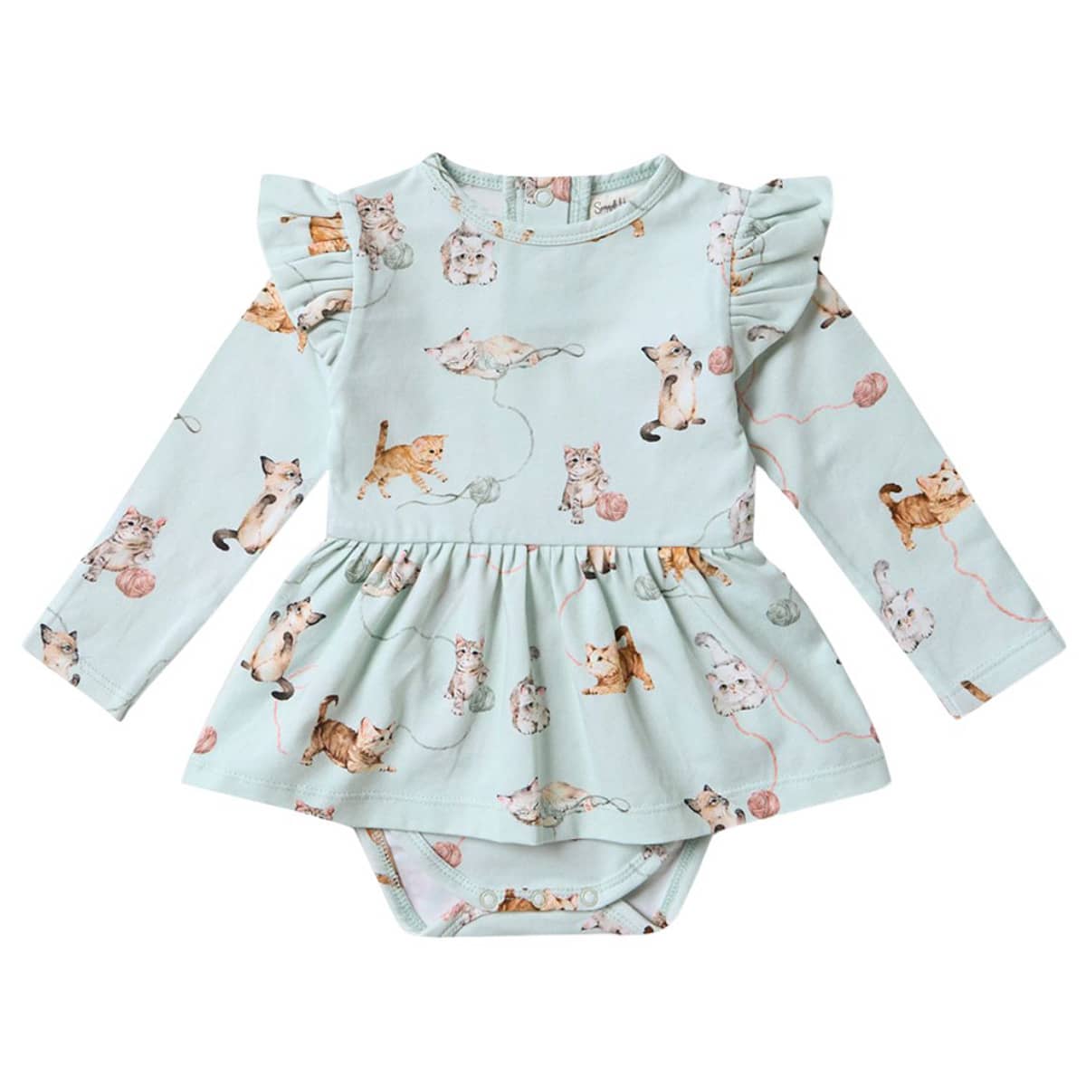 Snuggle Hunny Long Sleeve Dress - Kittens