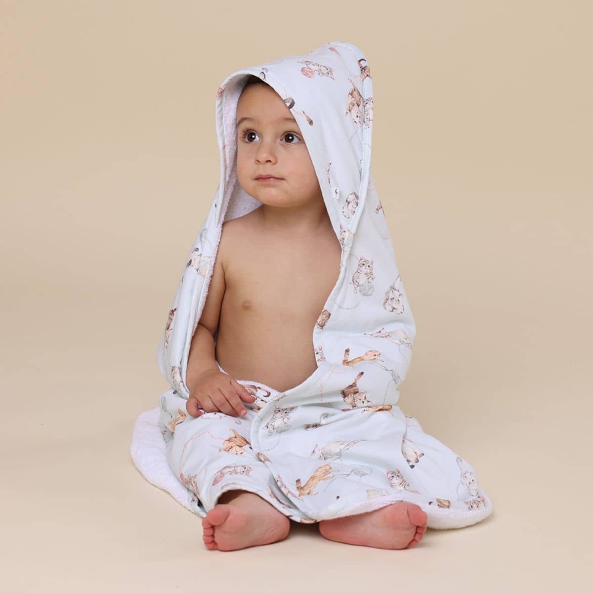 Snuggle Hunny Hooded Baby Towel - Kittens