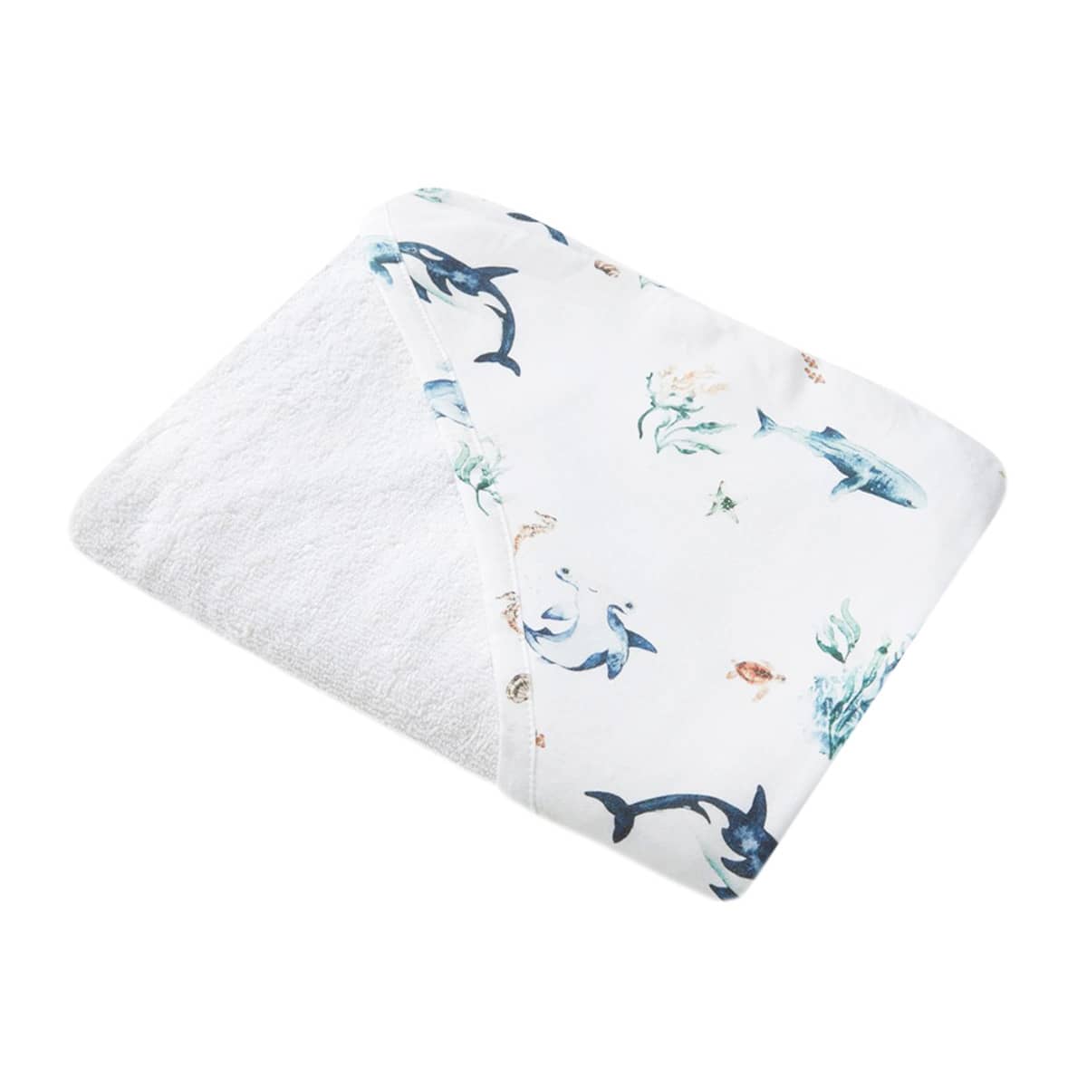 Snuggle Hunny Organic Hooded Baby Towel - Ocean