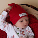 Snuggle Hunny Ribbed Knotted Beanie - Red Organic