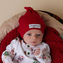 Snuggle Hunny Ribbed Knotted Beanie - Red Organic