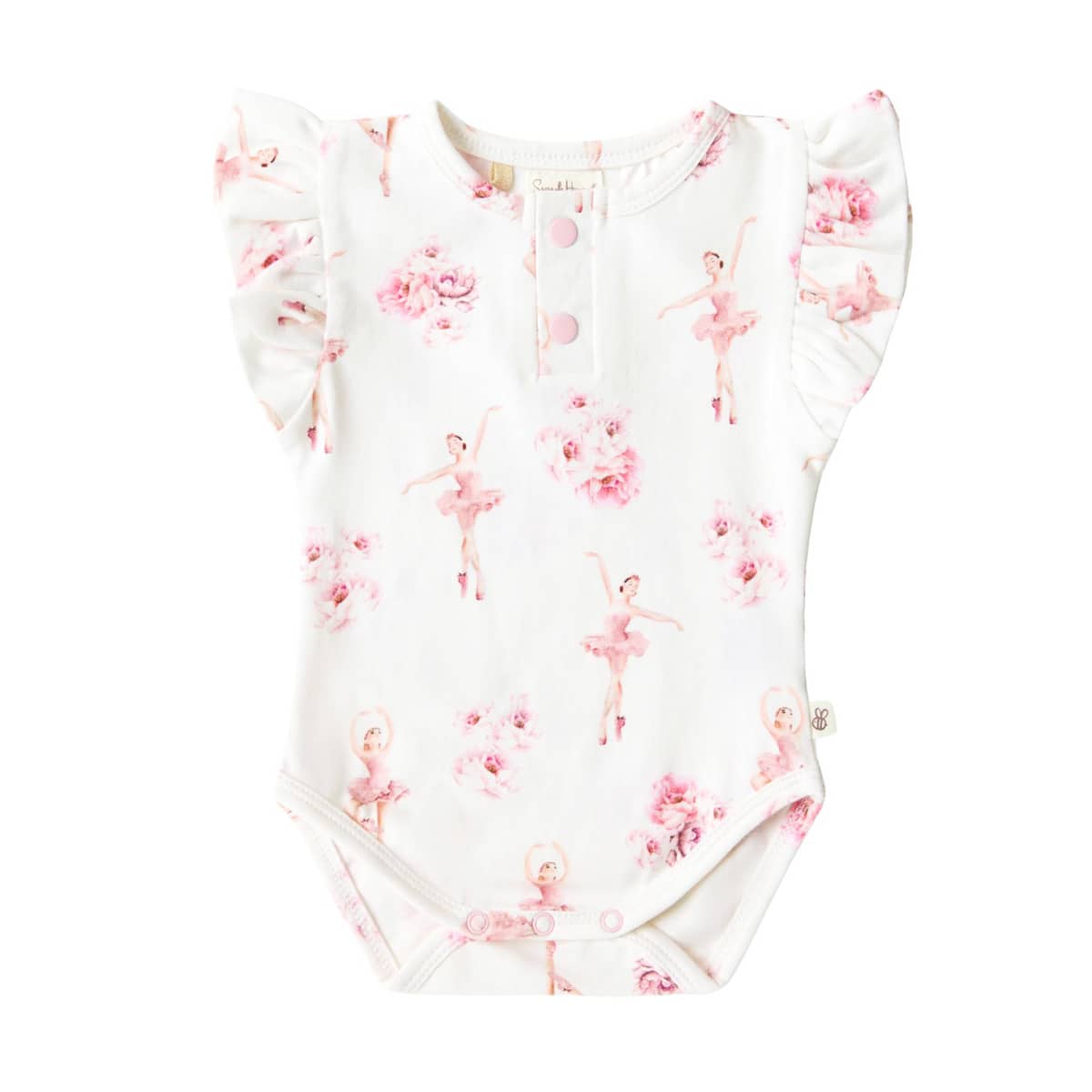 Snuggle Hunny Short Sleeve Bodysuit - Ballerina Organic