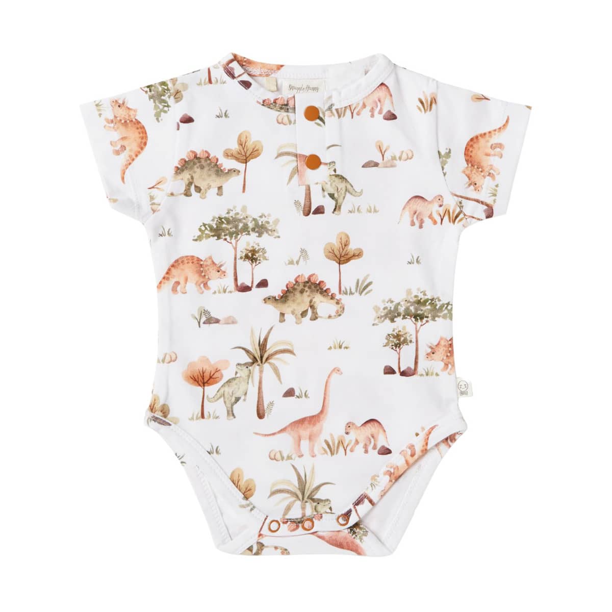 Snuggle Hunny Short Sleeve Bodysuit - Dino Organic