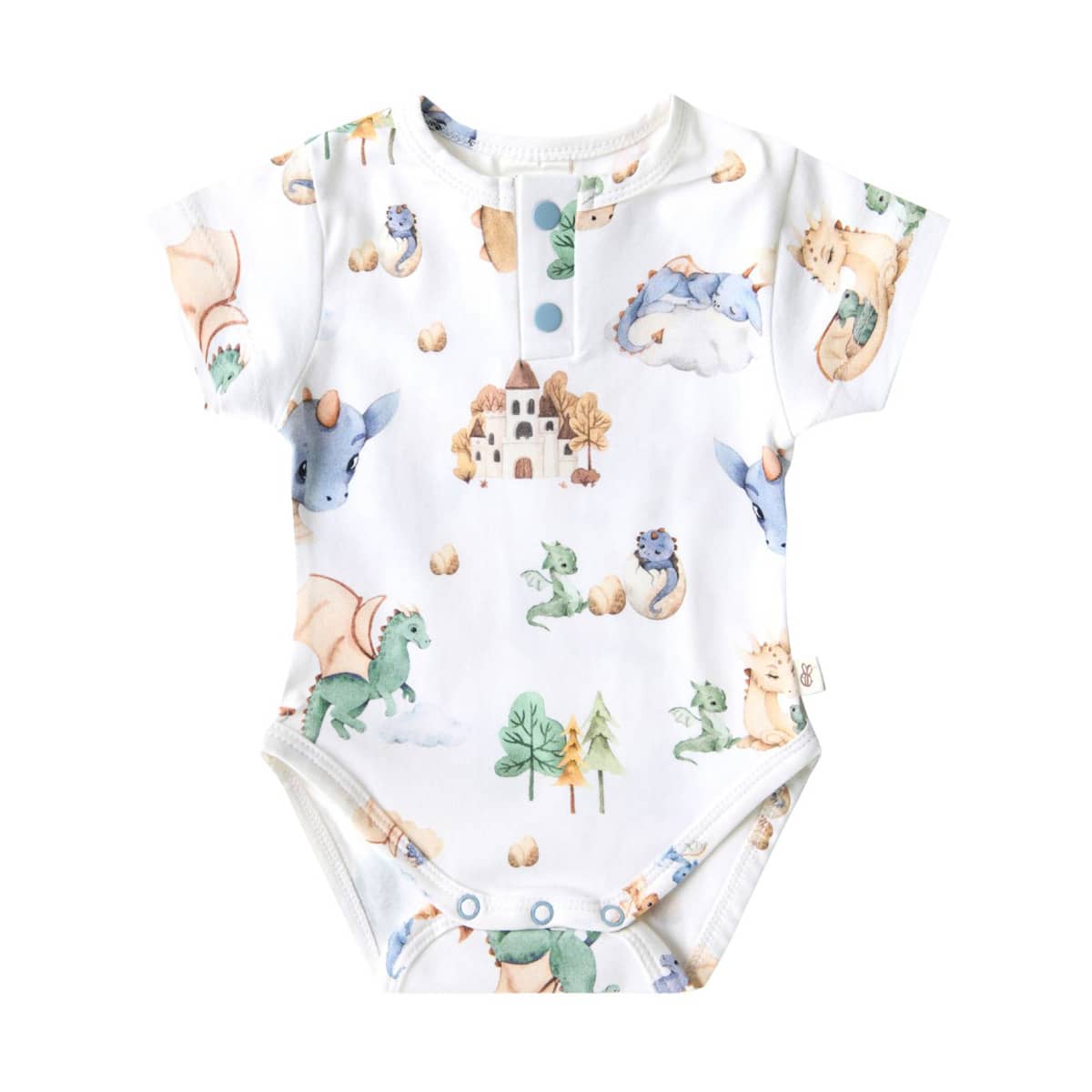 Snuggle Hunny Short Sleeve Bodysuit - Dragon Organic