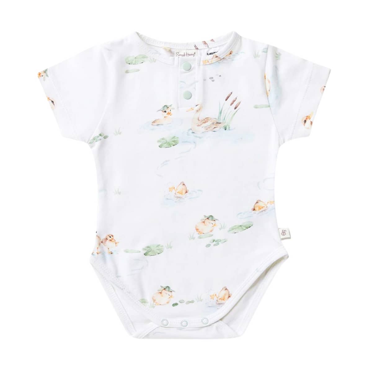 Snuggle Hunny Short Sleeve Bodysuit - Duck Pond Organic